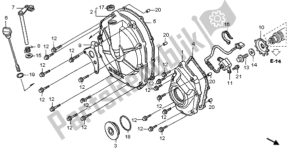 All parts for the Clutch Cover of the Honda CBF 600 SA 2005