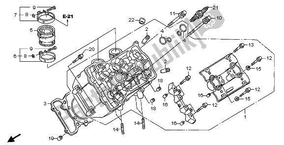 Alle onderdelen voor de Linker Cilinderkop van de Honda ST 1300A 2006