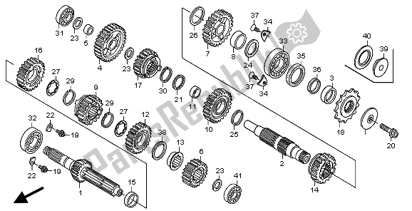All parts for the Transmission of the Honda CRF 250R 2008