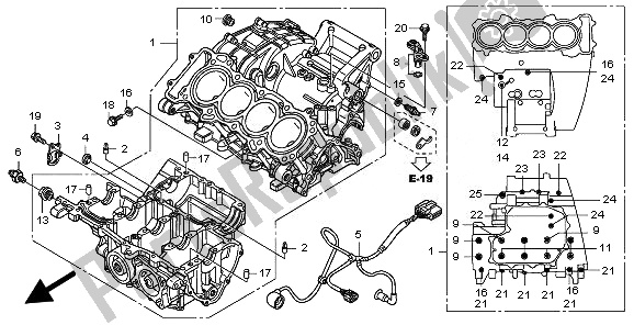 All parts for the Crankcase of the Honda CBF 600 NA 2010