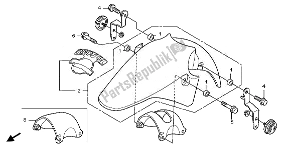 Alle onderdelen voor de Voorspatbord van de Honda CBR 125 RW 2010