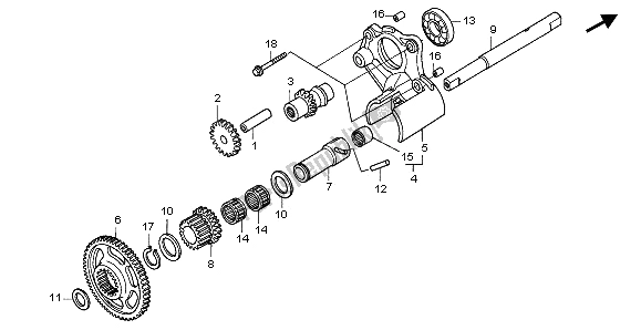 All parts for the Reverse Gear of the Honda GL 1500A 1997