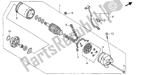 All parts for the Starting Motor of the Honda NT 650V 2002