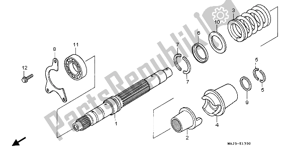 All parts for the Primary Shaft of the Honda ST 1100A 1996