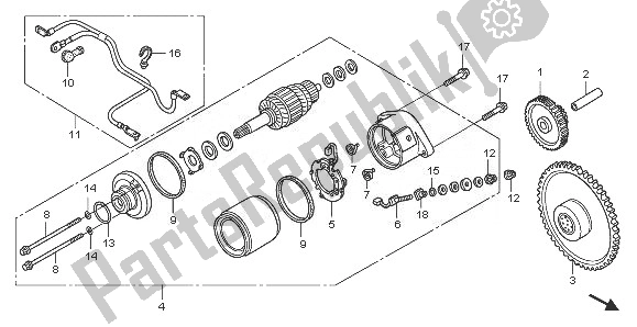 Todas as partes de Motor De Arranque do Honda PES 125 2008