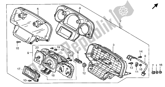 All parts for the Meter (kmh) of the Honda GL 1800A 2005