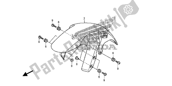 Todas las partes para Guardabarros Delantero de Honda VFR 1200 XD 2013