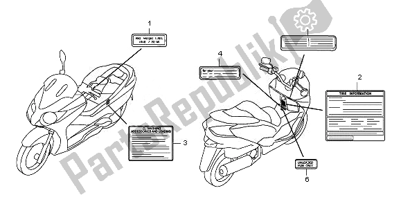 All parts for the Caution Label of the Honda NSS 250S 2010