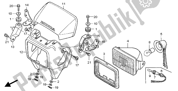 Alle onderdelen voor de Koplamp van de Honda XR 650R 2003