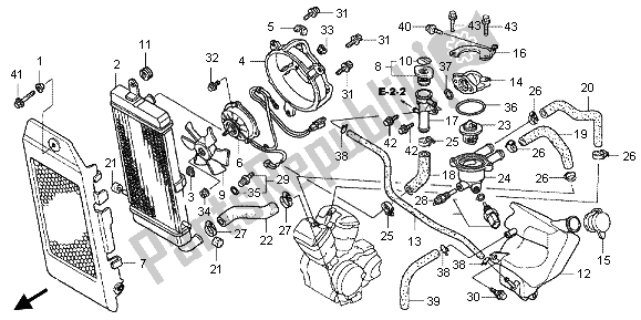 Alle onderdelen voor de Radiator van de Honda VT 750C 2004
