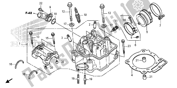 All parts for the Cylinder Head of the Honda CRF 450R 2013