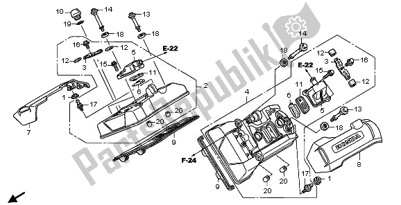 All parts for the Cylinder Head Cover of the Honda ST 1300A 2010