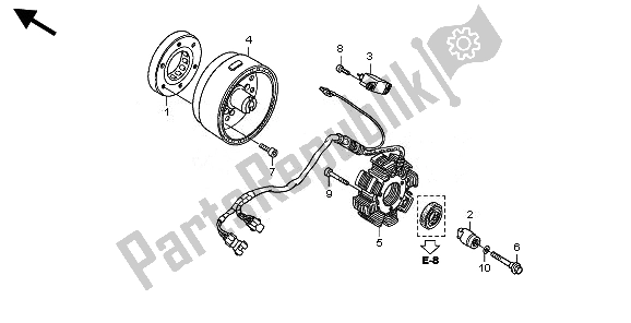 All parts for the Generator of the Honda TRX 250X 2010