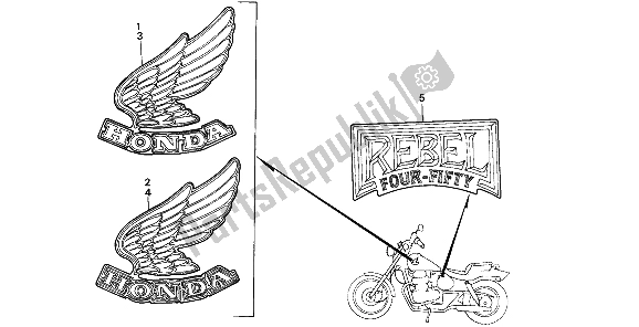 All parts for the Emblem & Mark of the Honda CMX 450C 1986