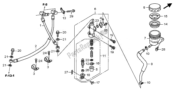 Todas las partes para Cilindro Maestro Del Freno Trasero de Honda CB 600 FA Hornet 2008