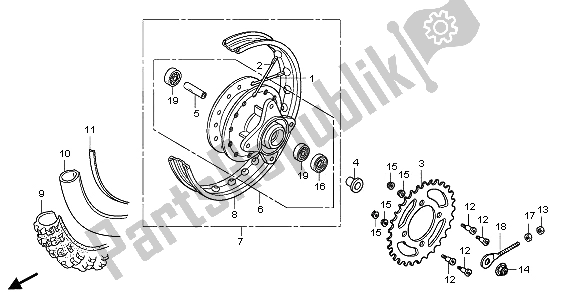 Wszystkie części do Tylne Ko? O Honda CRF 50F 2009