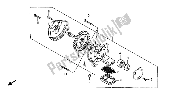 All parts for the Oil Pump of the Honda CMX 250C 1996