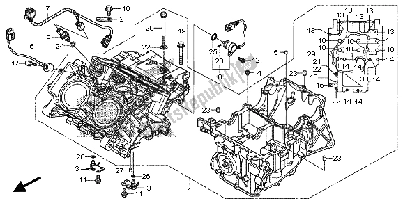 All parts for the Crankcase of the Honda VFR 1200X 2013