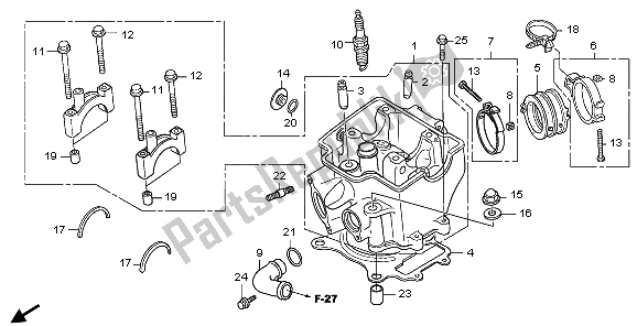 All parts for the Cylinder Head of the Honda CRF 250X 2006