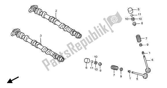 Tutte le parti per il Albero A Camme E Valvola del Honda CBF 600 NA 2005
