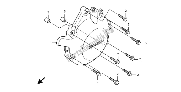 All parts for the A. C. Generator Cover of the Honda CBF 1000A 2009