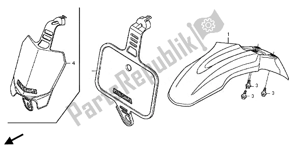 All parts for the Front Fender of the Honda CRF 50F 2014