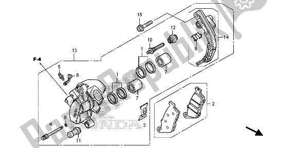 All parts for the Front Brake Caliper of the Honda NC 700S 2013