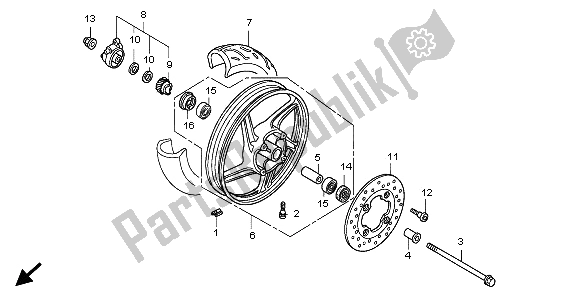 Wszystkie części do Przednie Ko? O Honda SH 150 2006