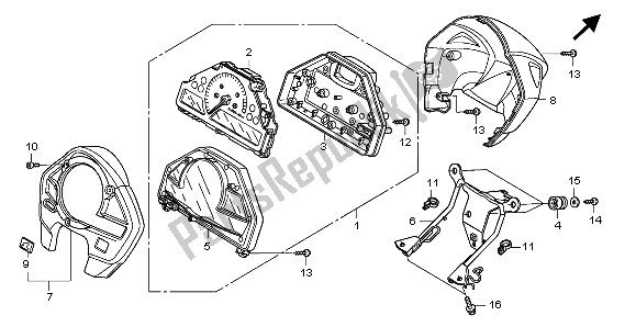 All parts for the Meter (kmh) of the Honda CB 600F Hornet 2007