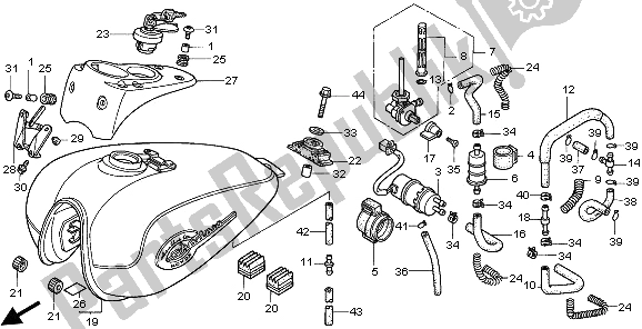 All parts for the Fuel Tank & Fuel Pump of the Honda VT 750C 1997