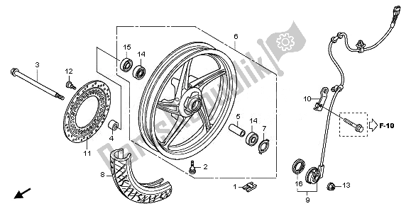 Todas as partes de Roda Da Frente do Honda CBR 125 RW 2011