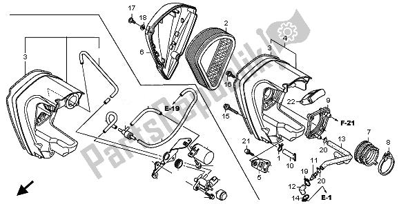 Todas las partes para Filtro De Aire de Honda VT 1300 CXA 2010