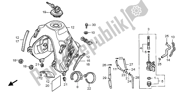 Todas las partes para Depósito De Combustible de Honda NX 650 1996