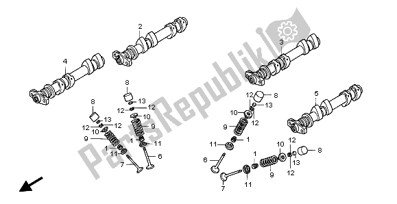 All parts for the Camshaft & Valve of the Honda ST 1300 2002