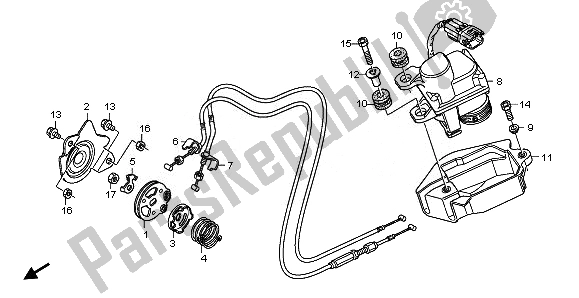 All parts for the Servo Motor of the Honda CBR 600 RR 2008