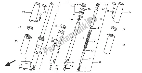 Tutte le parti per il Forcella Anteriore del Honda VT 750C 2005