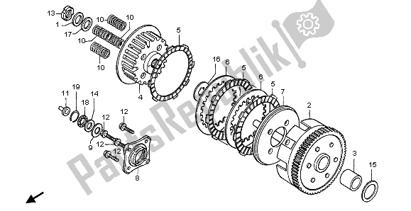 Todas as partes de Embreagem do Honda CA 125 1997