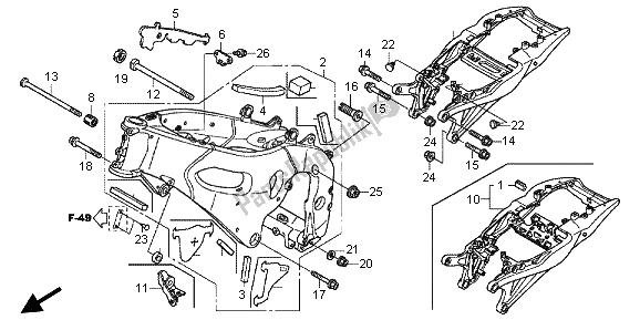 Todas as partes de Corpo Da Moldura do Honda CBR 1000 RA 2013