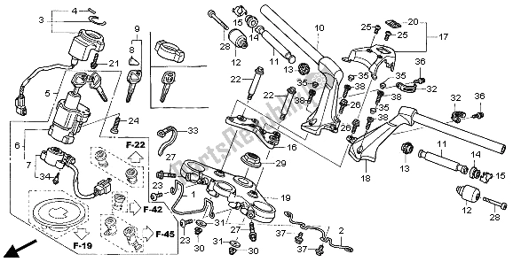 Wszystkie części do Uchwyt Rury I Górny Most Honda ST 1300 2006