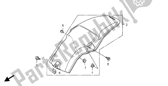 All parts for the Rear Fender of the Honda CR 85R SW 2007