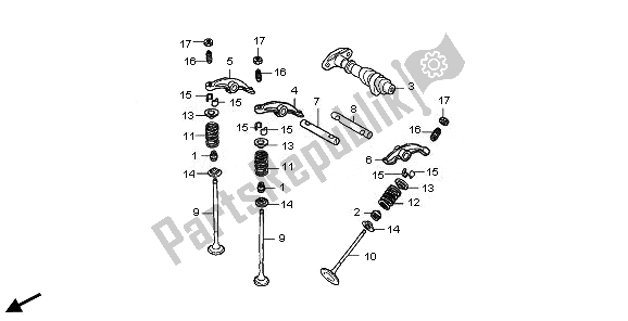 All parts for the Camshaft & Valve (rear) of the Honda VT 750 SA 2010