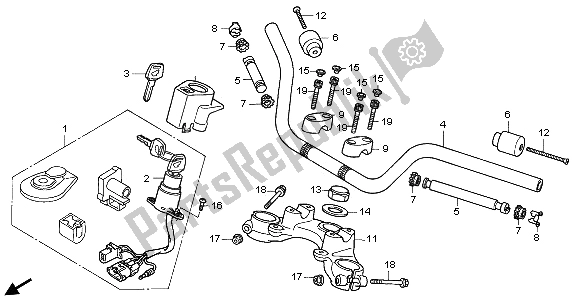 Wszystkie części do Uchwyt Rury I Górny Most Honda CB 250 1996