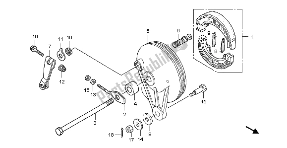 All parts for the Rear Brake Panel of the Honda ANF 125 2012