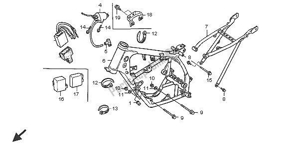 Tutte le parti per il Corpo Del Telaio del Honda CR 85 RB LW 2005