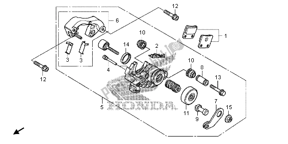 All parts for the Rear Brake Caliper (parking) of the Honda VFR 1200 XD 2012