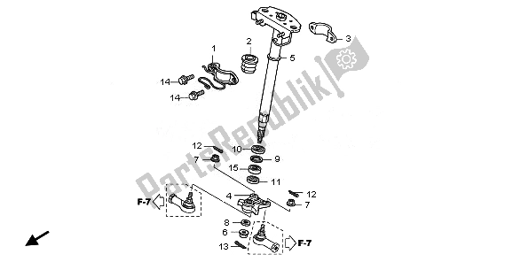 Tutte le parti per il Albero Dello Sterzo del Honda TRX 420 FA Fourtrax Rancher AT 2011