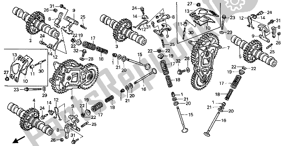 Todas las partes para árbol De Levas Y Válvula de Honda VFR 750F 1989