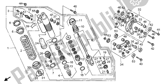 Todas las partes para Cojín Trasero de Honda XR 600R 1998