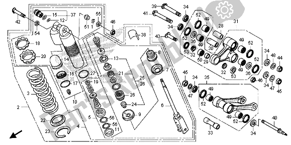 All parts for the Rear Cushion of the Honda CRF 450R 2013