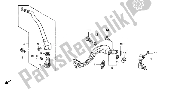 All parts for the Pedal & Kick Starter Arm of the Honda CRF 450R 2011